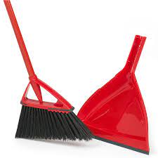 Broom and dustpan Oskar red