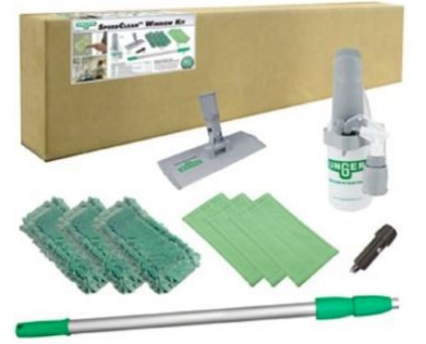 Unger speedClean (TM) interior window cleaning kit